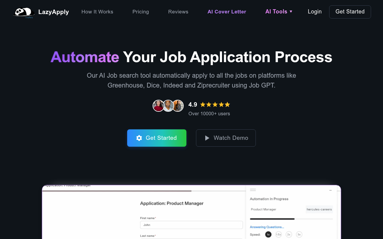 LazyApply homepage